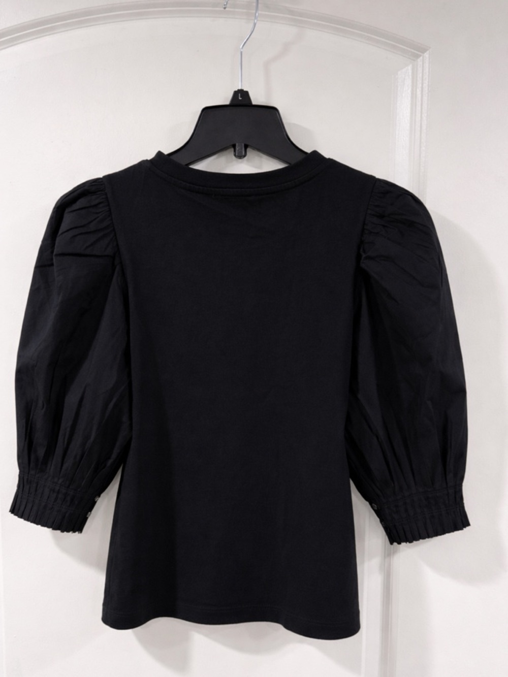 Madewell Black Puff Sleeve Tee Size S Cotton Crewneck Easy Fit Chic Minimalist - Picture 5 of 11